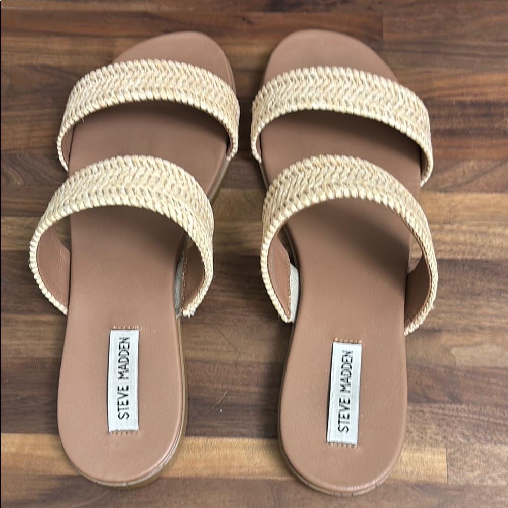 Steve Madden Tan Double Strap Sandals